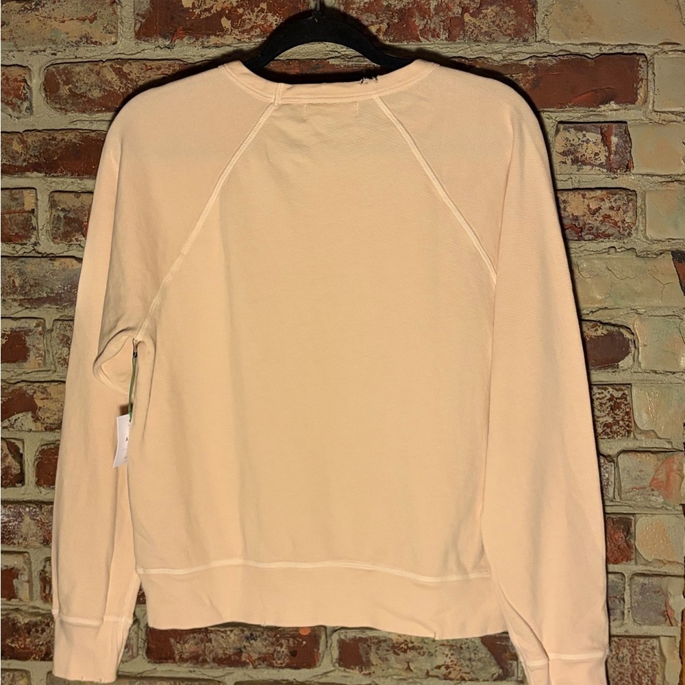 NWT AE77 French Terry Raglan Sweatshirt Cream Minimalist Crewneck Size M - Picture 4 of 4